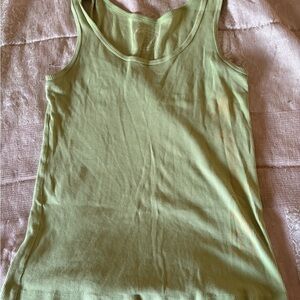 Green Ribbed Tank Top